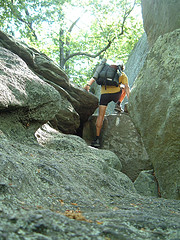 Rock Scramble near Center Point Knob.  Photo by Mark Larson